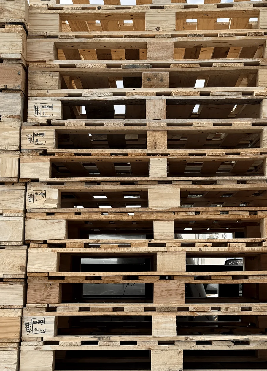 Tarimas de madera disponibles para cotización con tratamiento térmico HT bajo solicitud